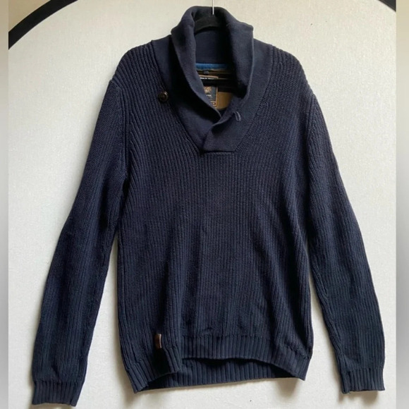 Point zero cowl v neck black  label chunky sweater Sz M - Picture 3 of 14